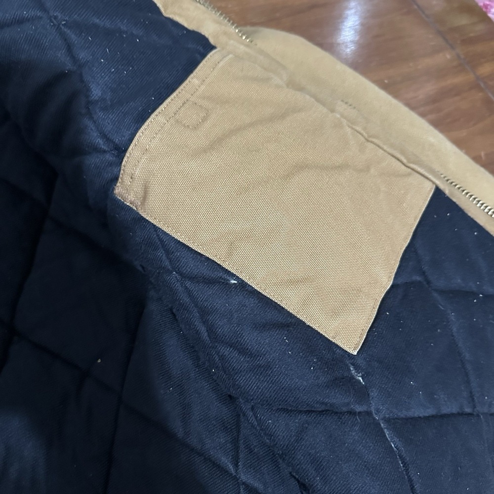 Carhartt J140 BRN Mens Large Brown Duck Active Jacket USA Union Hooded Quilted - Picture 7 of 11